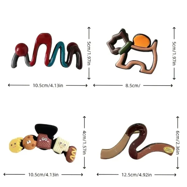 4-Pack Large Wavy Matte Hair Claw Clips S11188b19ba8f455bb03f827dd7c643527