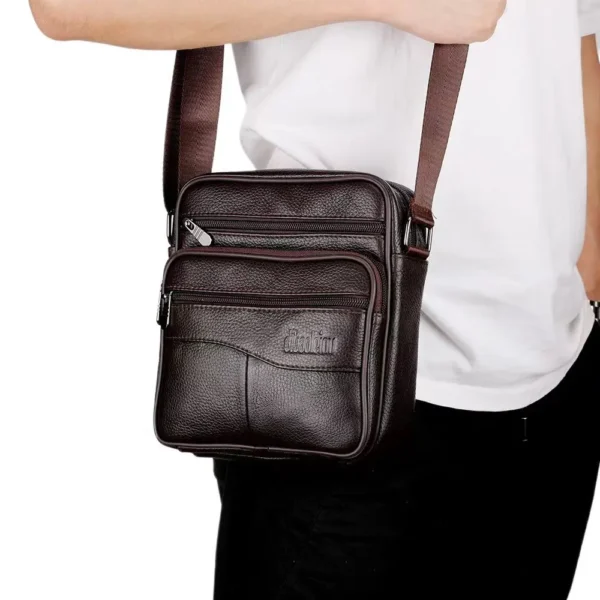 Men's Large Size faux leather Tote Shoulder Bag