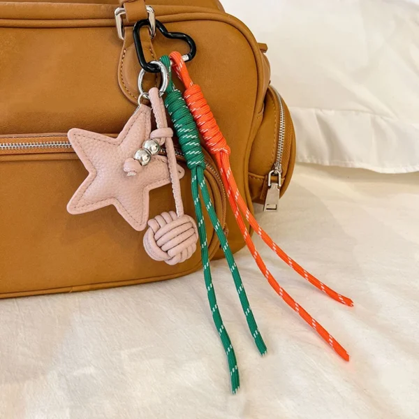 PU faux leather Star and Heart Pendant Keychain S12c95d22739d4ca5a6c80c8a32da3a96H