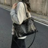 Punk-Style Rivet Large Capacity faux leather Handbag