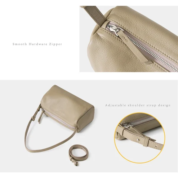 Women's Genuine Cowhide Mini Cylinder Crossbody Bag Soft Pebbled Leather Adjustable S164859fd81234c43984aa278c003b1e4H