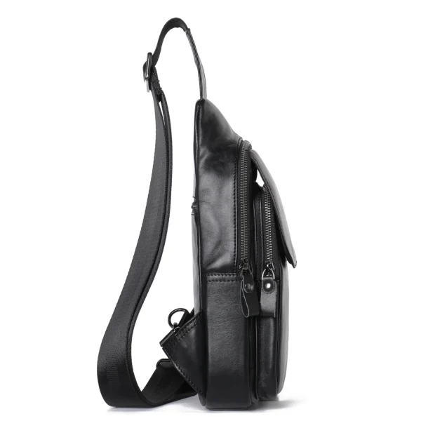 Men's genuine leather chest bag  crossbody bag outdoor travel S199f21d171bc437787512e85048404905