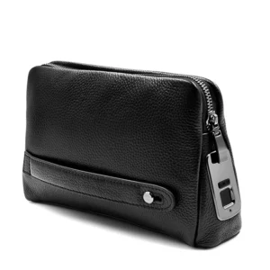 Men's Fingerprint Lock Bags for Men: Leather Hand Bag, Male Long