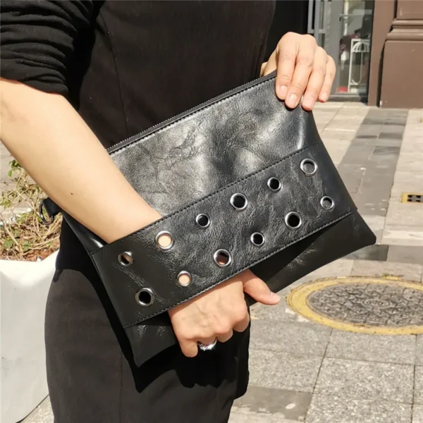 Brand Design Rivets Women Envelope Clutch Bag PU Leather Ladies Crossbody S1ceda63a95824007a5111a4d72498fffA