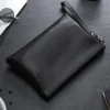 Men's Sheepskin-Style Faux Leather Clutch Envelope Bag