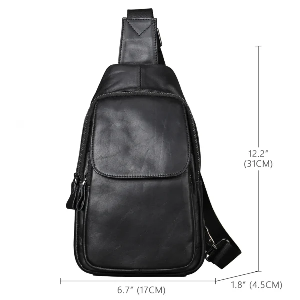 Men's genuine leather chest bag  crossbody bag outdoor travel S23f732b10dac45a0886e24889945491da