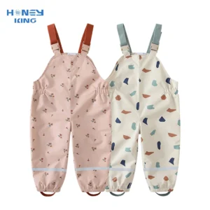 HONEYKING Children Waterproof Rain Pants Baby Jumpsuits Boys Girls Overalls Pants