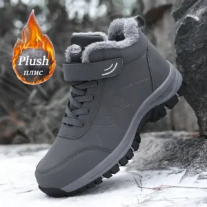 Winter Men Boots Microfiber Leather Snow Boots Man Plush Warm Causal