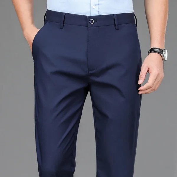 Male Pants Stretch Solid Black Smart Casual Men's Trousers Office Quick S250ed3f35efd48458ecaed315a1045d43