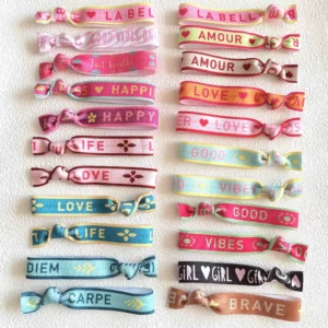 Knotted Cord Hair Tie Bracelets, 100-Pack