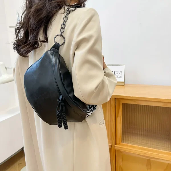 Soft Leather Waist Bag For Women Chain Fanny Pack  S29e72a345cf745a58d063de6a8ee6299O