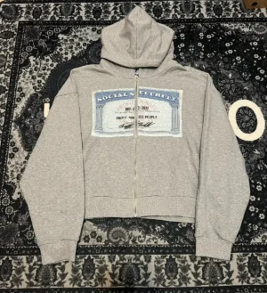Gray Y2K Harajuku Print Hoodie, Euro Street Style