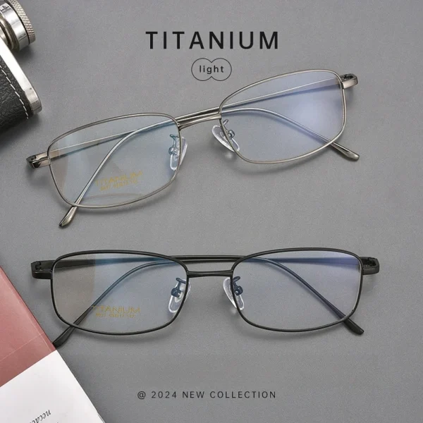 YIMARUILI Ultralight Business Pure Titanium Men's Eyeglasses Frames Simple Square Optical S2baea1159ac442388d22d7a98dbd7f3e1