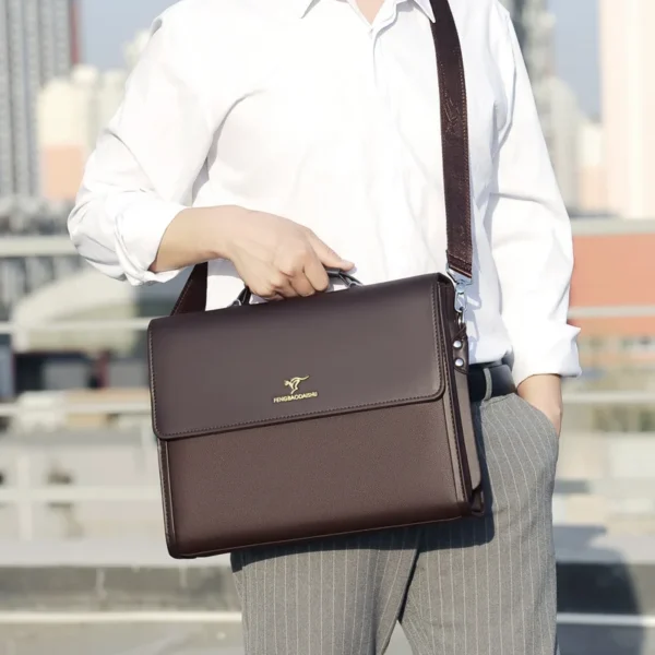 Men's Black faux leather Business Briefcase Tote S2baec6ec84954406838b1df20e911b24A
