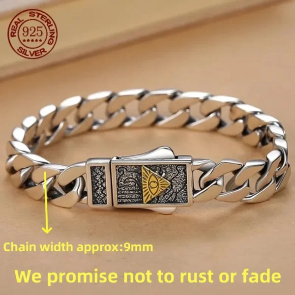 Eye of Horus S925 Silver Cuban Link Bracelet S2bccbc3560554442bd96549985e6bf59E