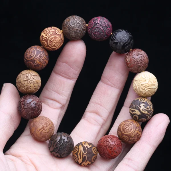 Natural Multicolor Wooden Bracelet Men's 20mm Elastic Bracelet Wooden Bead Lucky S2c3fb886a73d4feebd30fe4b1c625d60r