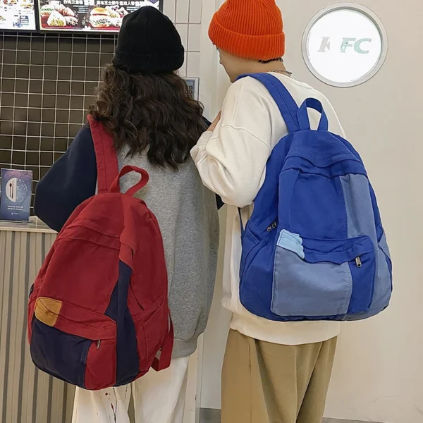 Kawaii Style Panelled Canvas Backpack for College S2d0d052dd5c34c7497ce3ff59b0d82c0D
