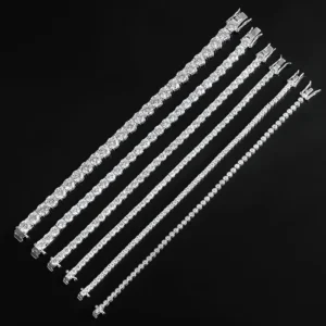 2mm Fashion Stone Tennis Bracelet, Silver-Tone