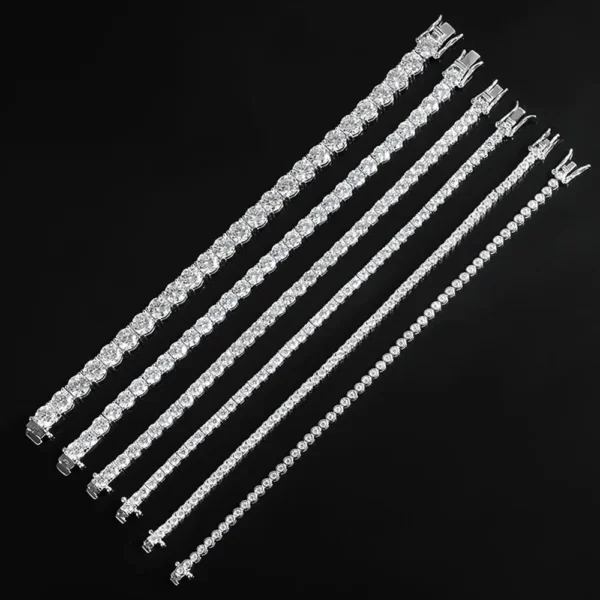 KNOBSPIN 2mm Moissanite Tennis Bracelet silver-tone Silver Plated White Gold S2dcdc44e29bc4a148c38c1c8d146eab5X