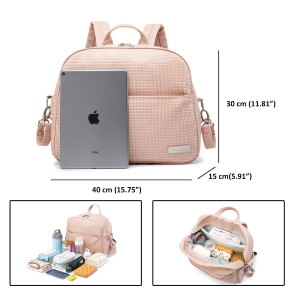 Stylish Large Capacity Waterproof Diaper Backpack S2e037f2d58584b0286e6b4d55392318b8