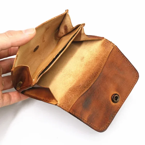 Genuine Leather Wallet for Men Women Brand Vintage Handmade Short Small S2f624bbca35b4217a60796664584e7adY