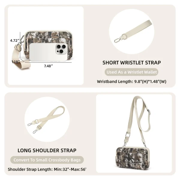 Wristlet Wallets for Women Nylon Quilted Wallet with 4 Zippers, Travel S2f82b04c777f4de1b649e453532205c9G