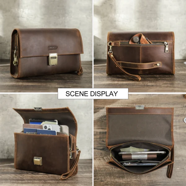 CONTACT'S Genuine Leather Clutch Bags for Men Security Password Lock Handbags S301242311aac498c89d4e09aed3f83b5x