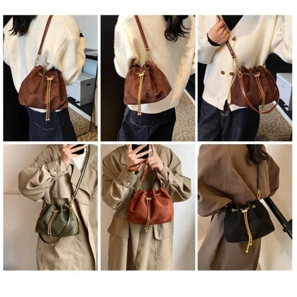 Faux Suede Crossbody Bag for Women, Solid Color S30a6c90553f9438ea3394c94e22f712ff