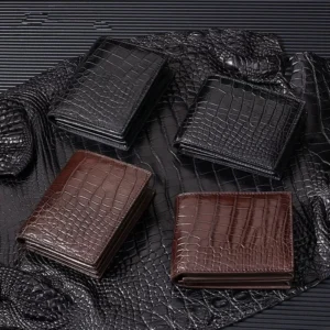 handmade authentic crocodile leather men's wallet short wallet real crocodile leather