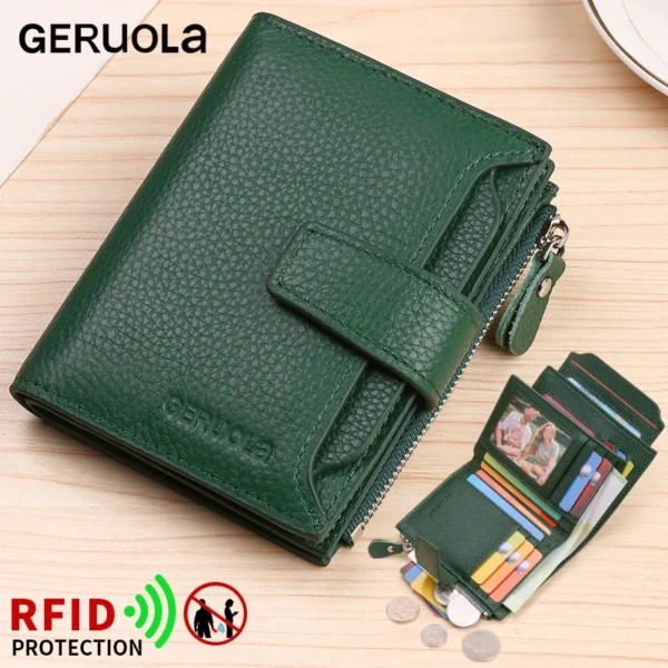 RFID Anti-Theft Brush New Three Fold Multi Fold Genuine Leather Cowhide S35fd08c822f94238b2fb9c90859cd6d0Y