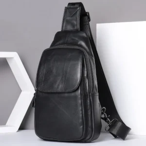 Men's genuine leather chest bag high quality crossbody bag outdoor travel