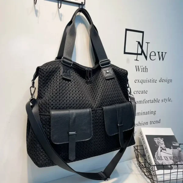 New Mesh Shoulder Bag Large Capacity Tote Bag Crossbody Bag Travel S3779ff11b6a3424a9bb6a44e9a1ca211G