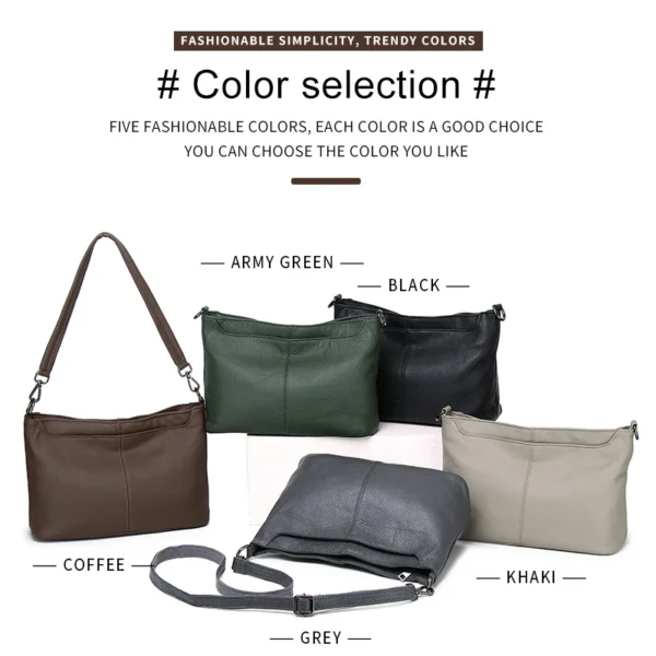 5 Colors100% First Layer Cowhide Leather Women Handbag Casual Female Shoulder S3808fd3ff43d4f199ab47c4563298674w