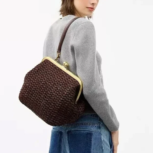 Kisslock Frame Straw Raffia Beach Bag S38f560cd004147c5bbe22620b6bf77b7u