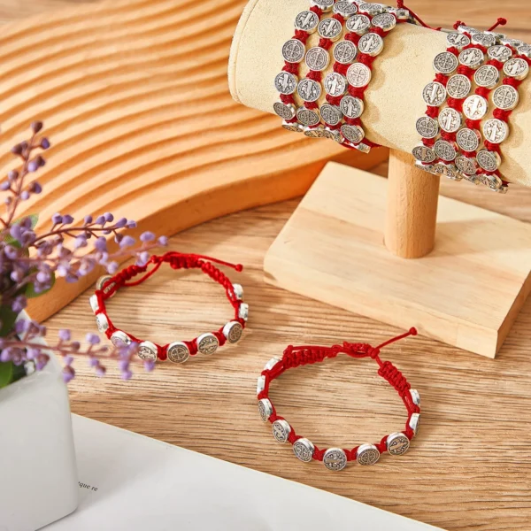 Protection Cord Bracelets, Red/Black, 12-Pack S3905a7c8b09746bd8ad4a6bfcd408a66i