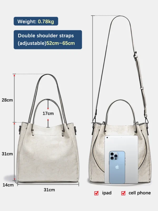 Women's Multifunctional faux leather Tote Handbag