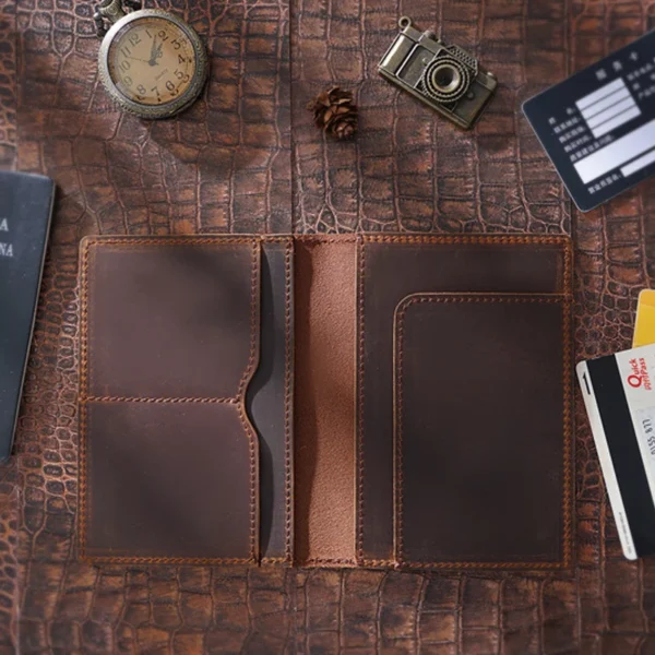 Genuine Leather Passport Holder for Men - Vintage Travel Wallet, Handmade S3a33527f76f141d7b53d394751760c76r
