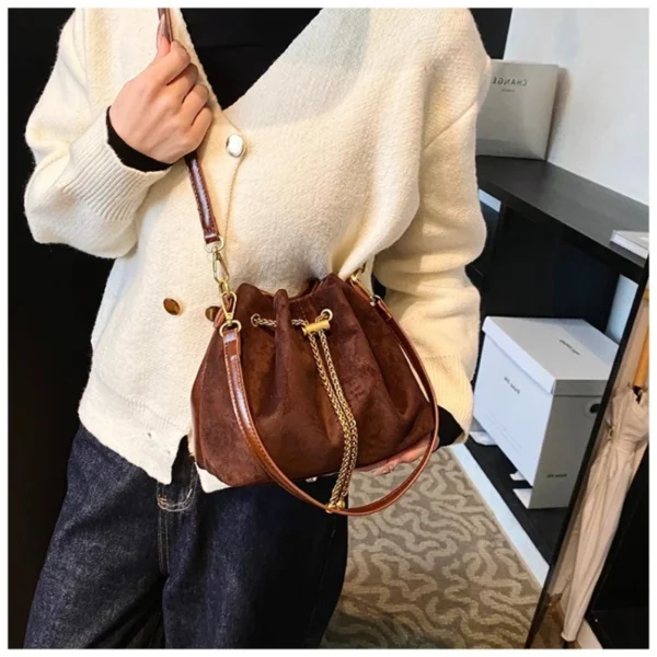 Faux Suede Crossbody Bag for Women, Solid Color S3a62d6ad0f3c465d83ccc6d54d8bceb6u