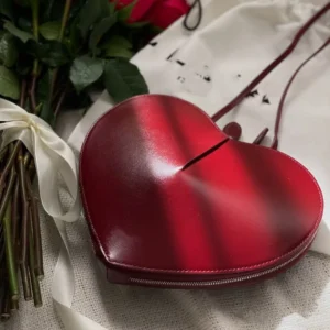 Love bag, genuine leather shoulder crossbody bag, work commuting phone bag,