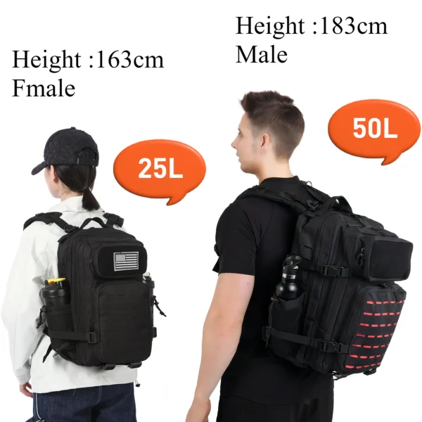 25L/50L Tactical Backpack Bag Hunting MOLLE Backpack GYM For Men EDC S3b5b546e796c42269c6e61a295e8d765u
