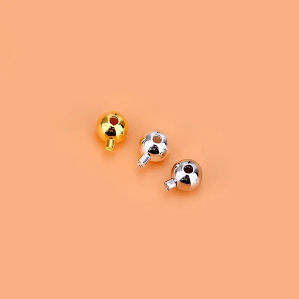5PCS S925 silver-tone Finish button smooth surface positioning bead hand S3bcf31af404c434e80404411c0195c0fl