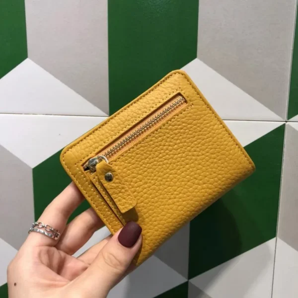 Women's Cowhide Leather Wallet with Deer Button Detail S3bdc1ca8dc904e68bf9d9b43133b7610D