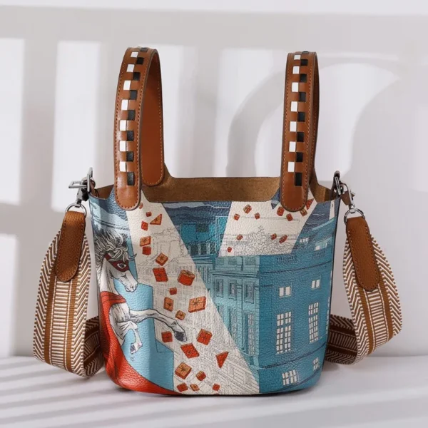 Women's Soft Faux Leather Bucket Bag