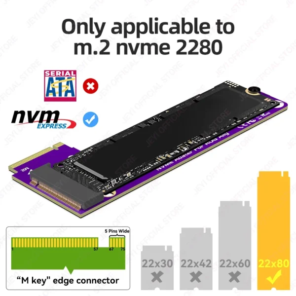 M-Key NVMe Expansion Card, 2230 to 2280, Compatible with ROG Ally S3c23a00d942a4773bb12eba3ab07d16bn