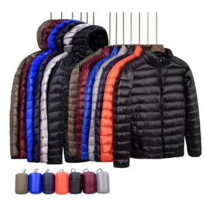 BuyerFriends Men's Lightweight Hooded Down Jacket