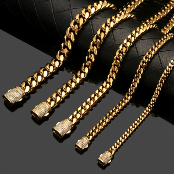 6/8/10/12/14mm New Men Chain Bracelet Stainless Steel Curb Cuban Link Chain S40cf79958d8741a3bae36396c5787dccS