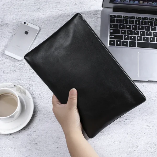Men's Sheepskin-Style Faux Leather Clutch Envelope Bag