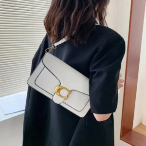 Litchi-Grain Underarm Crossbody Bag