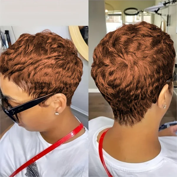 Short Pixie Cut Human Hair Wig, Machine Made S44e0b72c7c58465f8600a698c74488c8B