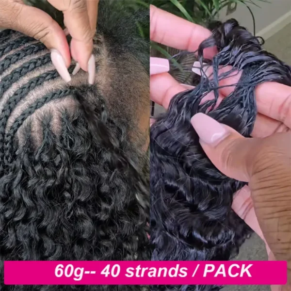 Deep Wave Feather Crochet Human Hair Pre-Separated Pre-Fluffed Water Curly Human S46c3ec12567a4fd1833a5f4eec7751b3l